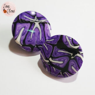 Minđuše Purple circle illusion