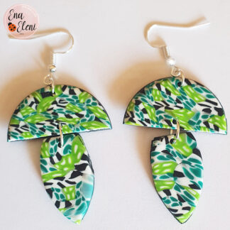 Minđuše Green mess, model Mushroom